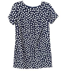 J. Crew Navy and White Polka Dot Short Sleeve Mini Dress Size 4P